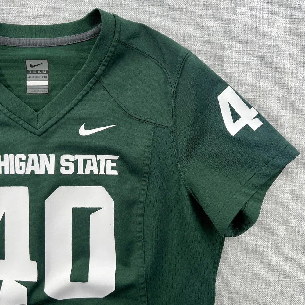 Nike Michigan State Jersey Kids L Green Football #40 Spartans NCAA Team Apparel
